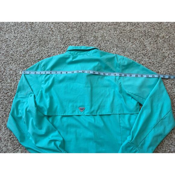 COLUMBIA PFG women's long sleeve, button up shirt Size Medium, Blue/Teal - Picture 8 of 12